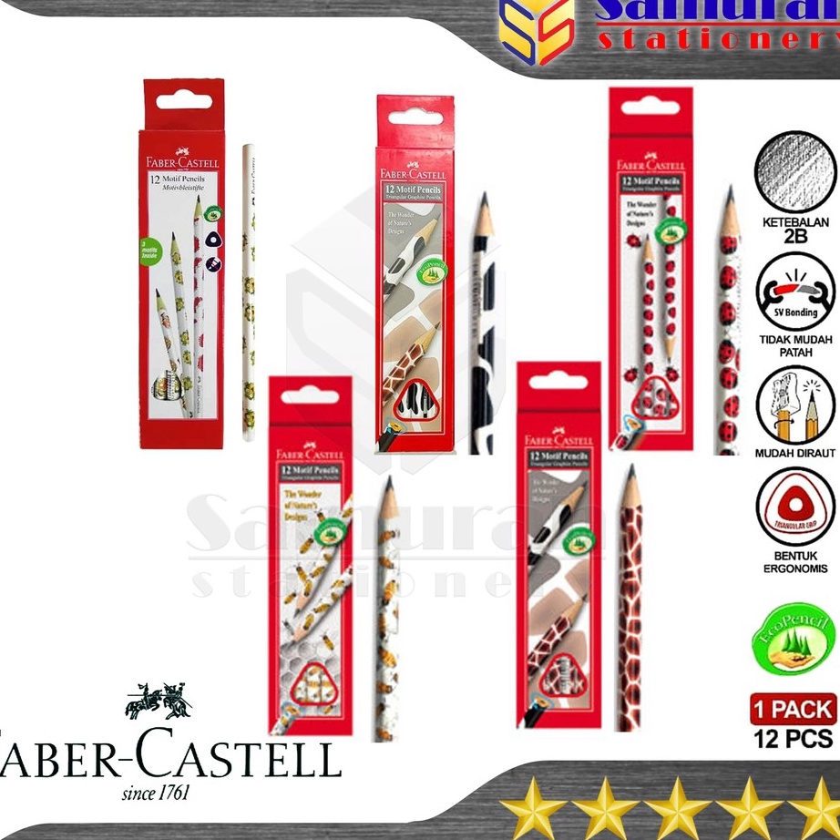 

MANTAP Pensil Kayu FaberCastell 2B Motif Triangular Faber Castell Segitiga