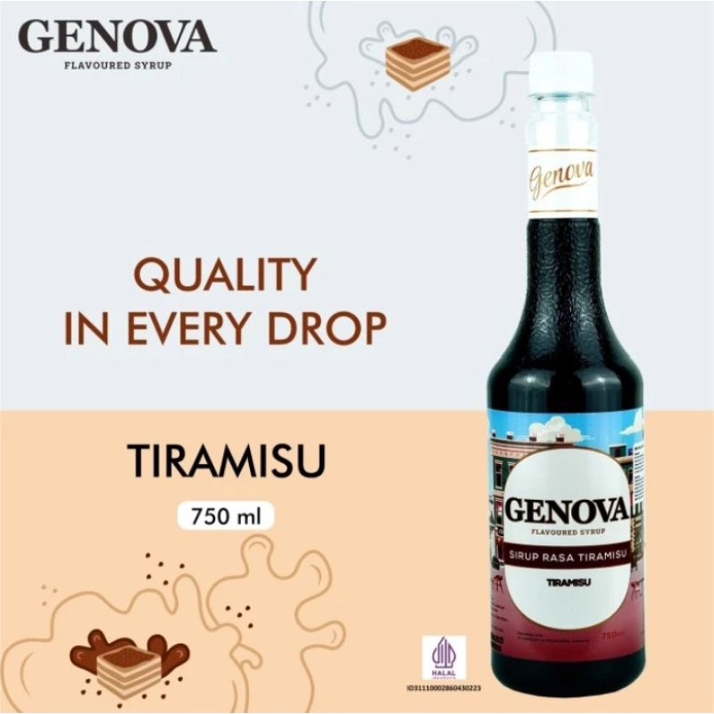 

Tiramisu Syrup Merk Genova 750 ml - Sirup Genova rasa Tiramisu - Premium syrup
