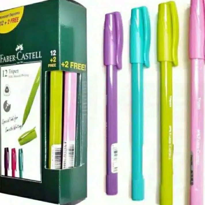 

FANTASTIS Pulpen Tripen Faber Castell Black Ink Beli 1 Lusin Free 2 pcs