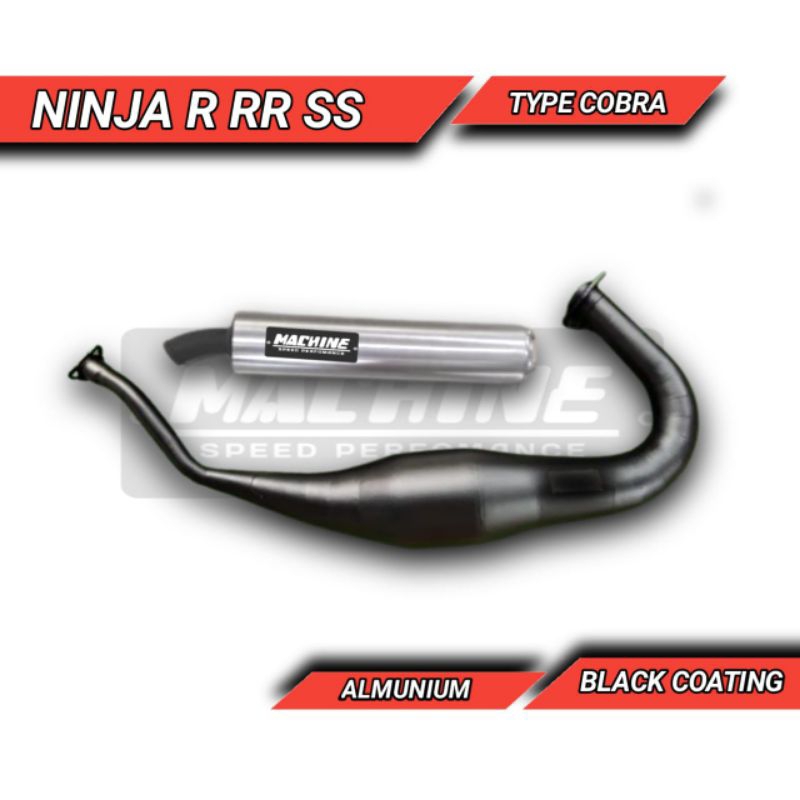 KNALPOT NINJA R SS RR COBRA MEDIUM BLACK SERIES STANDAR PORTING ORIGINAL MACHINE BUKAN CMS RS1