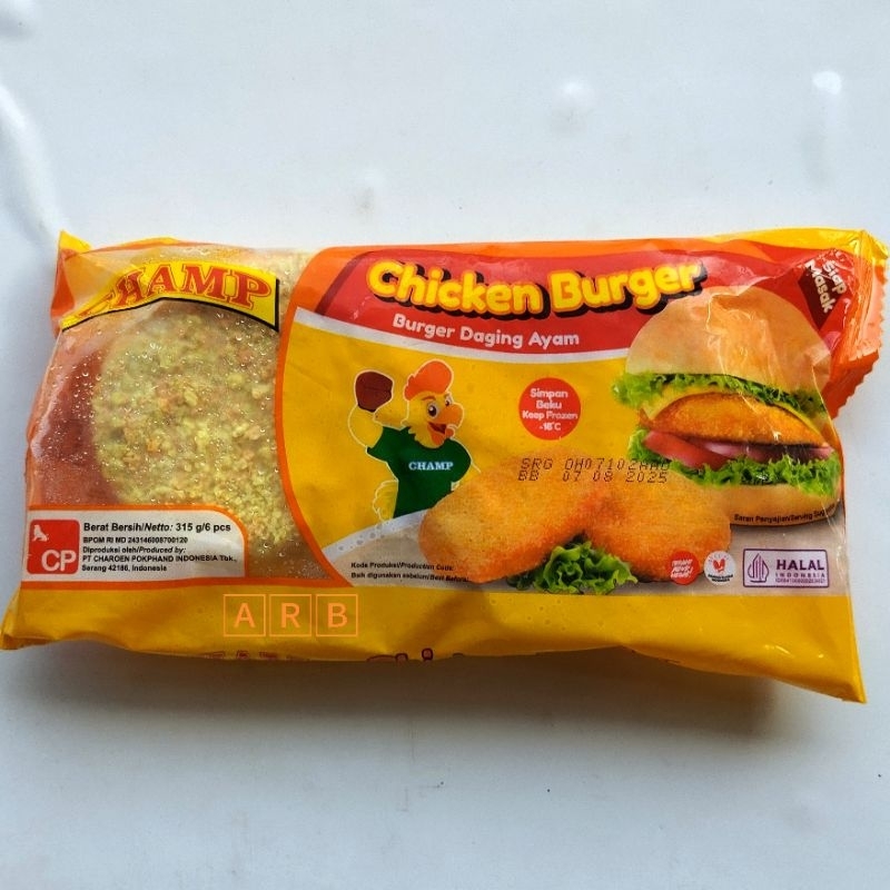 

Champ Burger Daging Ayam 6 pcs 250 gr