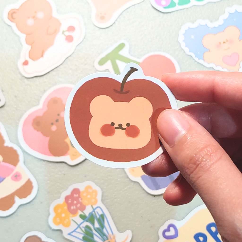 

Sticker Lucu Waterproof Tahan Air Cute Character | Bear Beruang | Aesthetic | Sticker | Hiasan | Dekorasi