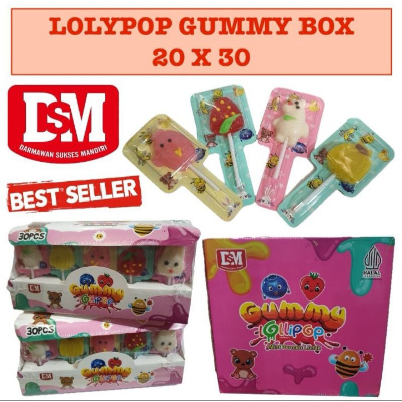 

Lolypop gummy box permen lunak 1 box isi 20 pcs