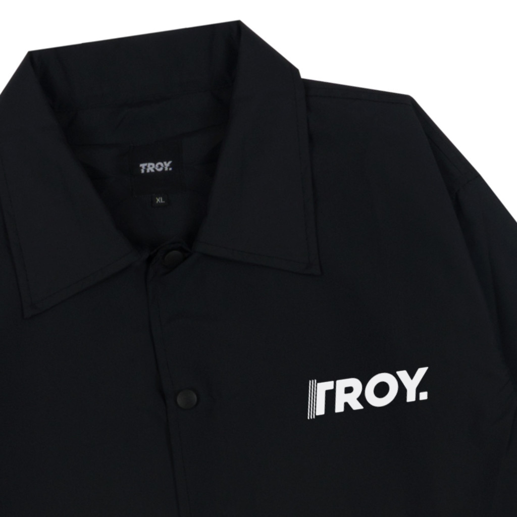 Troy Company Coach Jacket Black Little Logo - Jaket Windbreaker Hitam WNN 2711