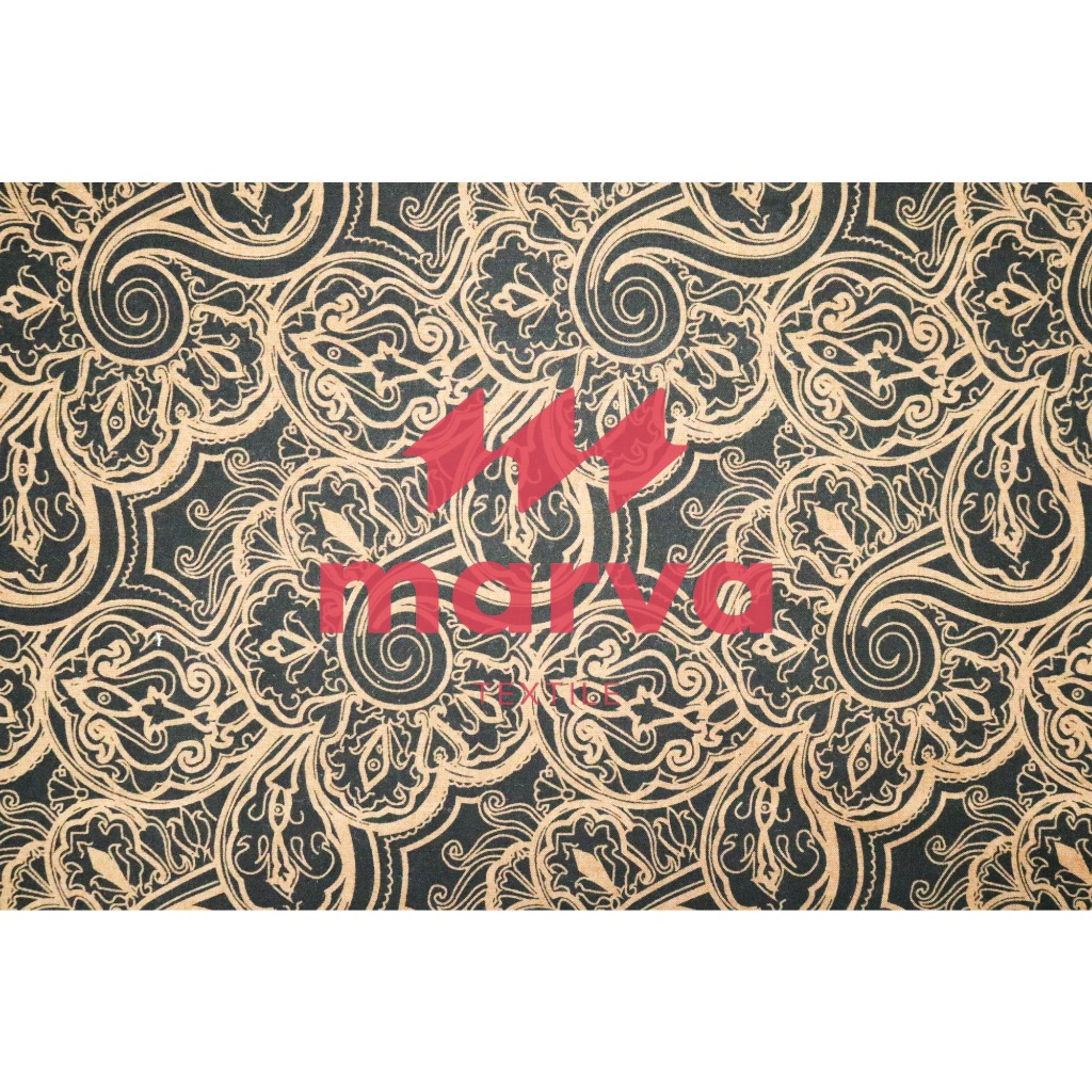 Kain Batik Meteran Premium Bahan RAYON motif abstrak warna coklat by Marva textile