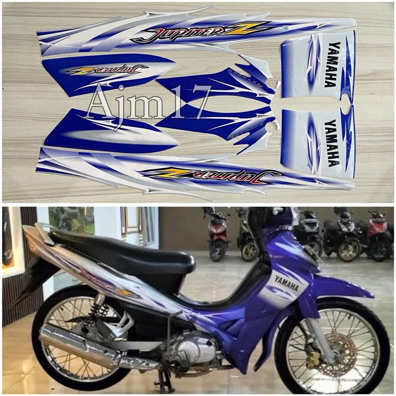 STIKER STRIPING JUPITER Z BURHAN 2007 BIRU SILVER