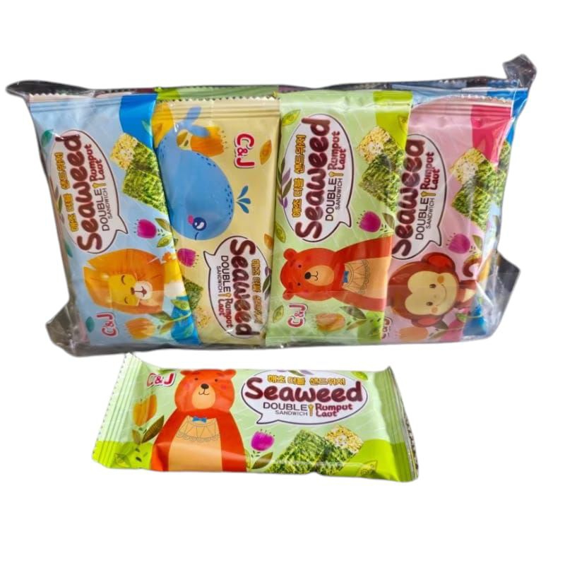 

Piscoklegit_ Snack Rumput Laut Seaweed Double Sandwich C&J Pak Isi 20 Pcs