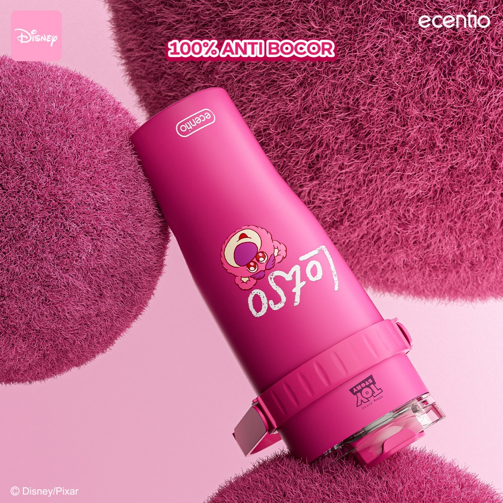 ecentio Tumbler minum stainless 1.2L Disney Lotso Portable Thermos tahan dingin 24 jam botol dengan