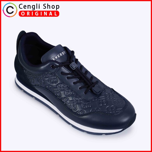 SEPATU SNEAKER EVERBEST PRIA ORIGINAL CASUAL BRANDED BIRU NAVY EM50