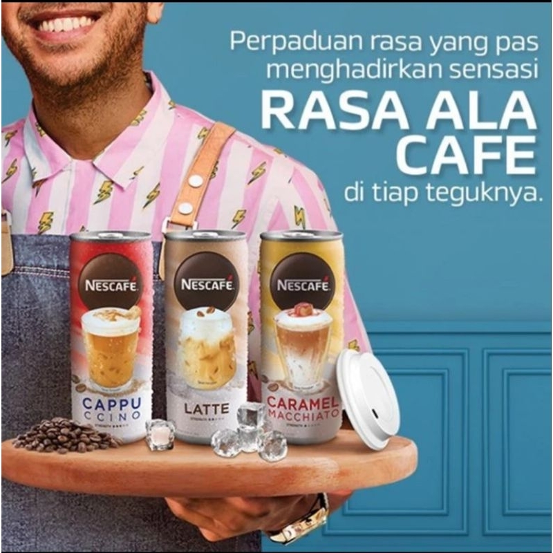 

Kopi Nescafe Kaleng (Latte / Cappucino / Caramel) / Nescafe Can 220 ML (Harga 1 Dus )