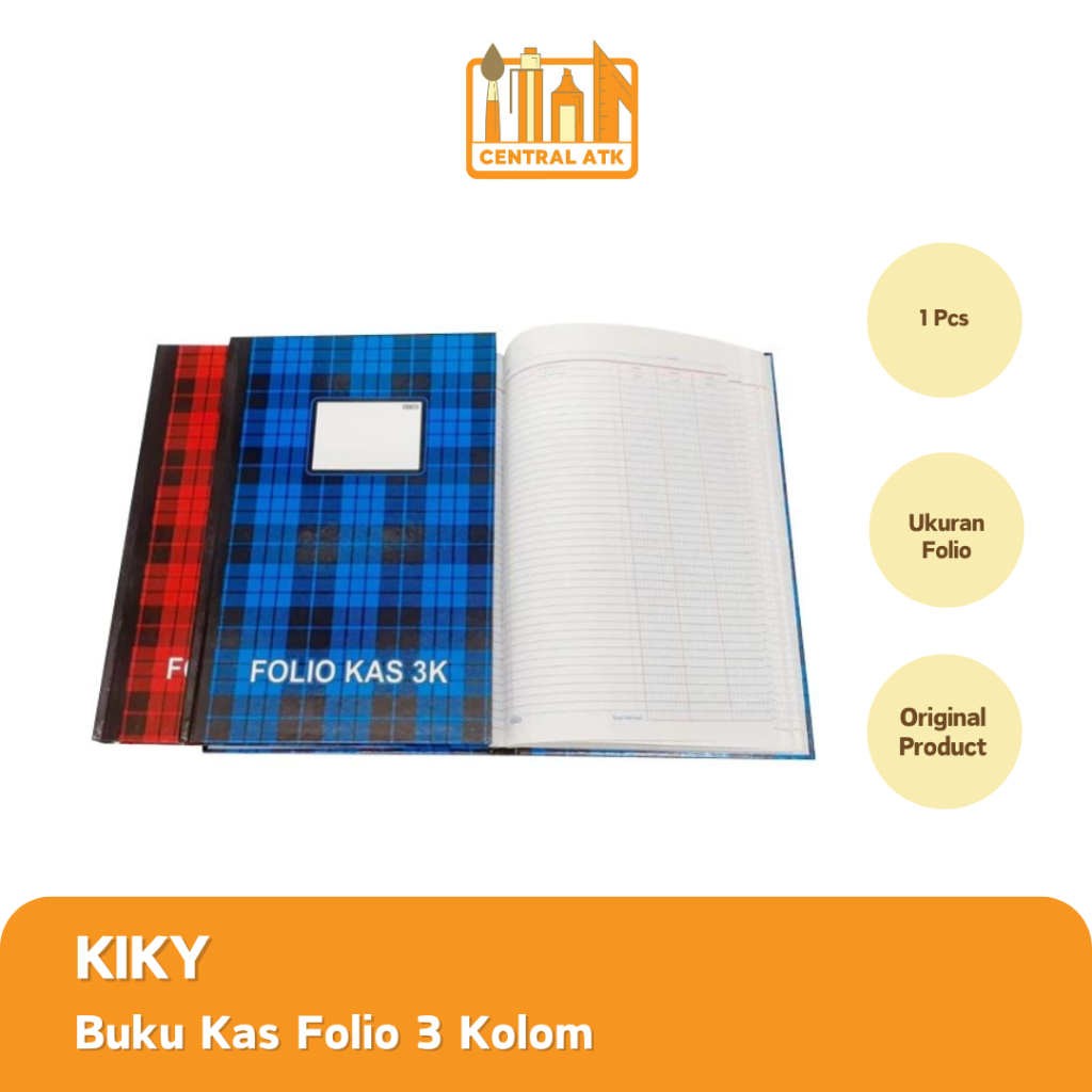 

BUKU HARDCOVER FOLIO KAS 3 KOLOM KIKY 100 LEMBAR