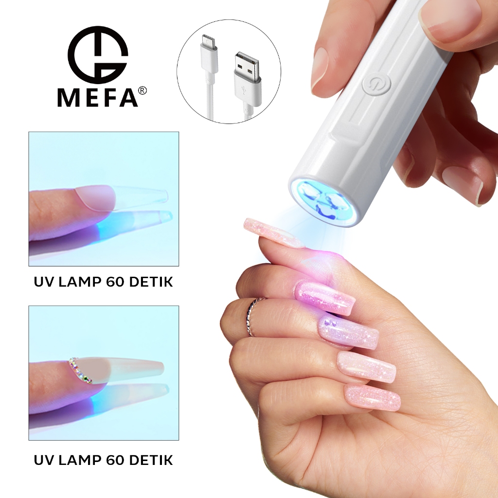 MEFA Handheld UV Light for Gel Nails Mini Nail Light Portable LED Nail Lamp Cordless Rechargeable US