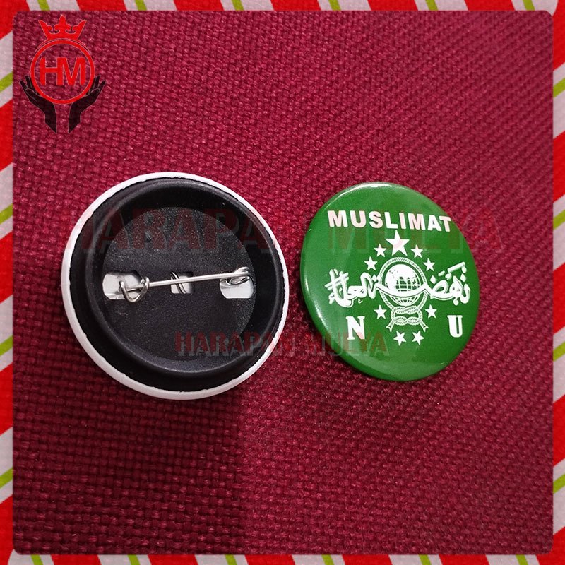 Bros Pin Logo Muslimat NU Bahan Plastik Pin Muslimat NU Bulat - HM