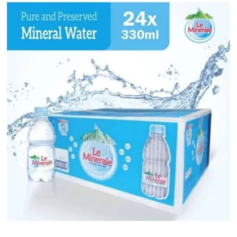 

LE MINERALE 1 dus 330ml 330 ml Air Mineral Botol (1 Dus isi 24 Botol)