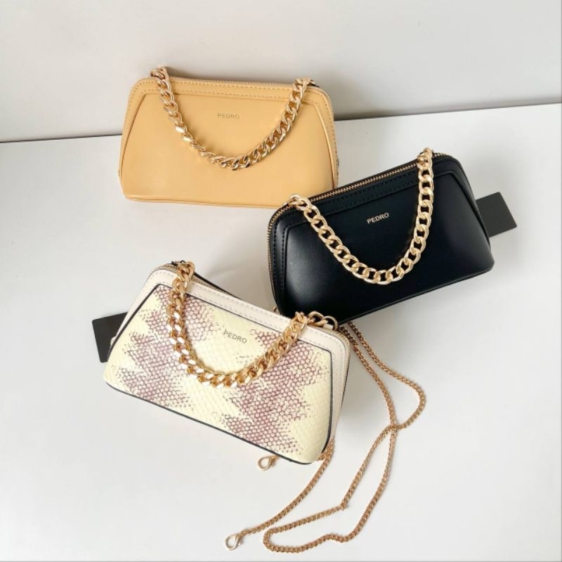 Tas selempang mini wanita tas pesta hitam wanita bag PDRO Roman P240