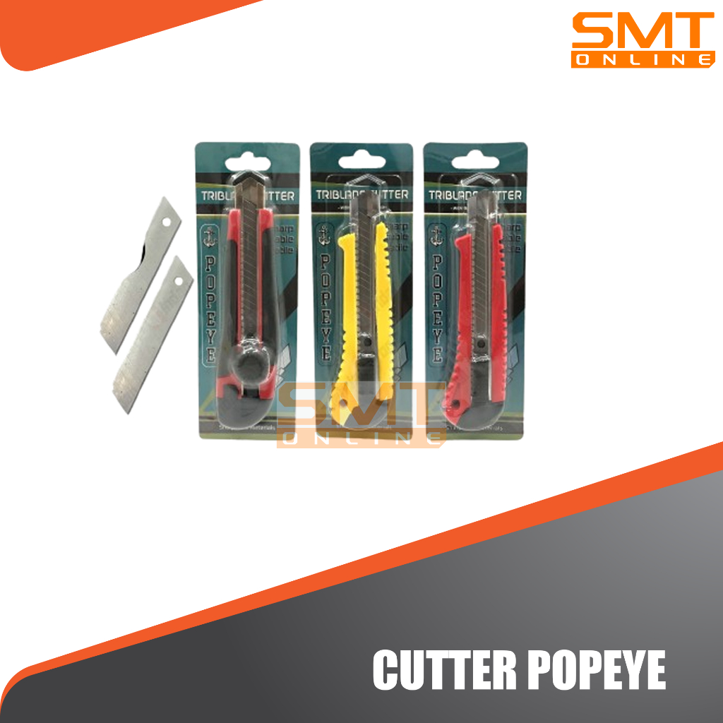 

POPEYE Pisau Cutter Sliding 3 Mata Kuter Pemotong Kertas Gigi Besi