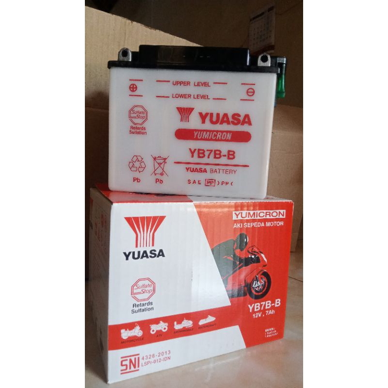 AKI BASAH YUASA YB7B-B ORIGINAL ACCU YB7B-B AKI YAMAHA TIGER SCORPIO HONDA NOUVO