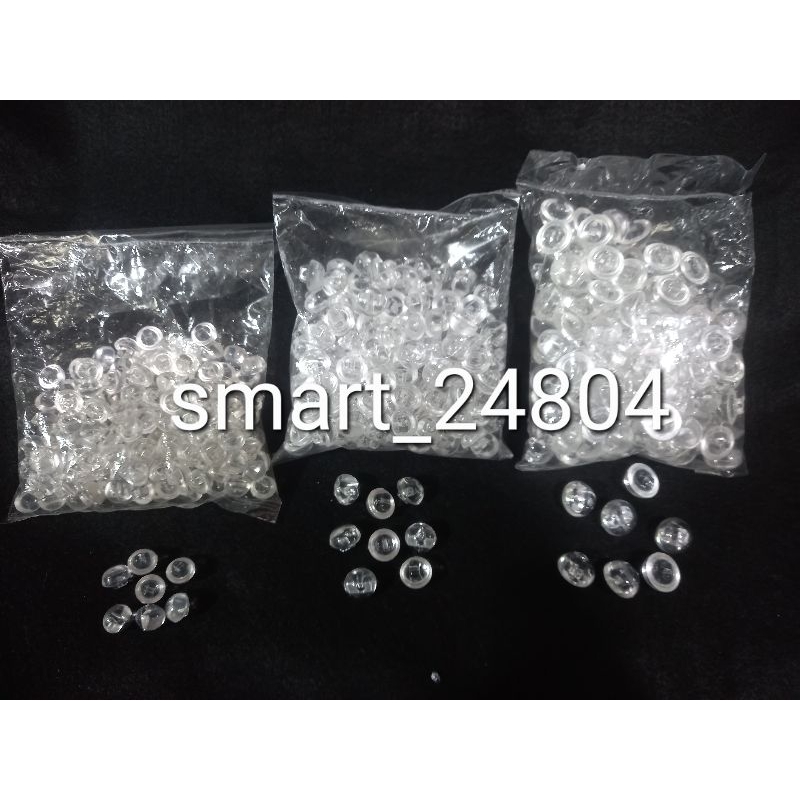 (144pcs)Kancing Jamur Kristal Warna Putih Bening