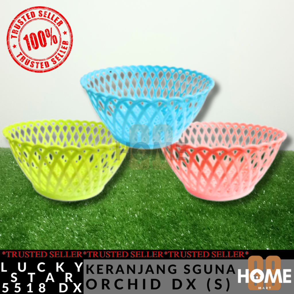 GROSIR 3PCS LUCKY STAR 5518 DX - KERANJANG ORCHID KECIL PLASTIK WARNA WADAH PENYIMPANAN SERBAGUNA WA