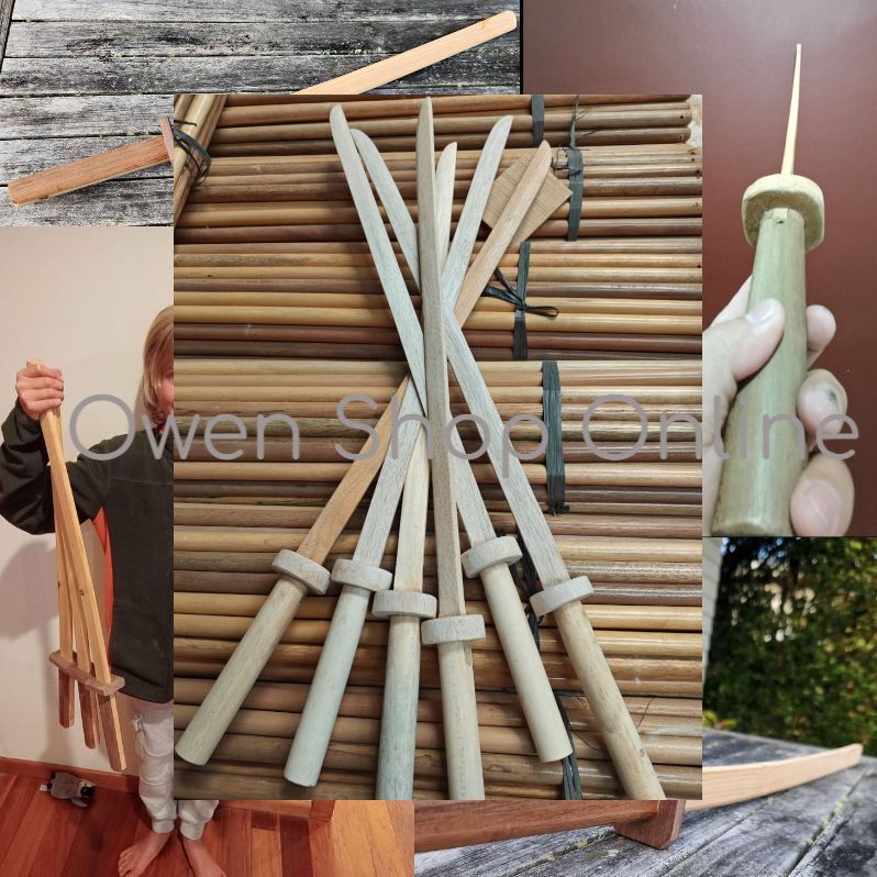 Mainan Pedang Kayu Kodachi Wooden Sword Toys Katana Toy Tsuba Wood Samurai