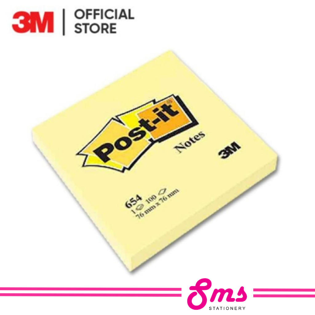 

Post It Besar / Sticky Notes 654 (1 Pad Kuning x 100 Lbr)