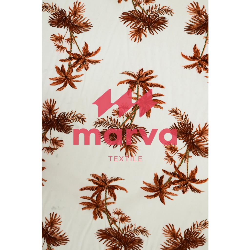 Kain Batik Meteran Premium Bahan RAYON motif pohon warna coklat by Marva textile