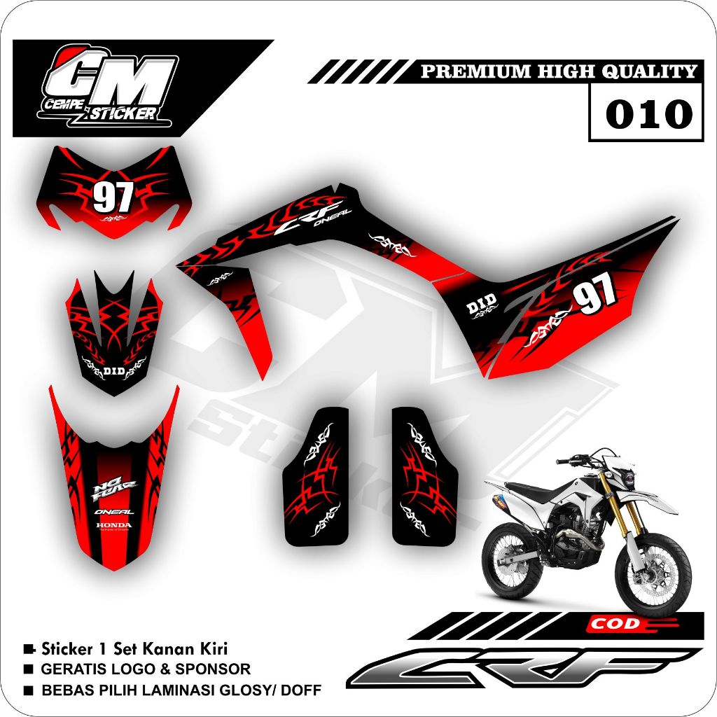 Stiker Lis Variasi CRF 150 L Decal Striping Standar CRF 150 L Premium Racing CM10