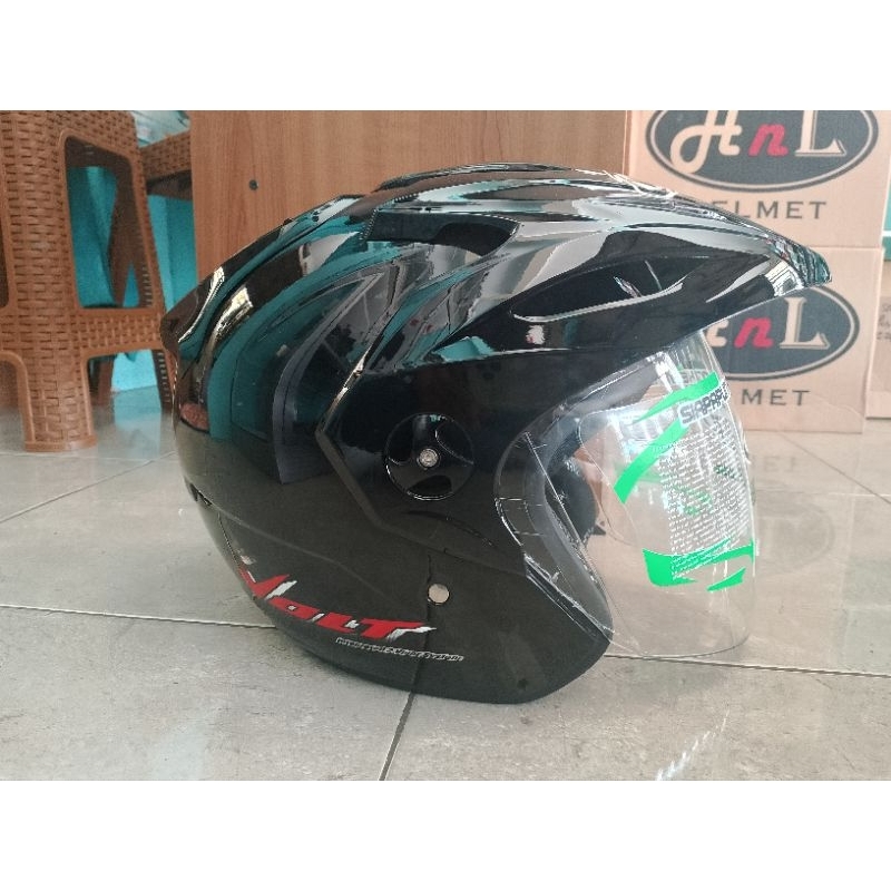 Helm Vog Volt Black Glossy Double Visor