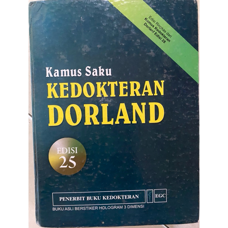 Buku KAMUS SAKU KEDOKTERAN DORLAND EDISI 25, W.A Newman Dorland