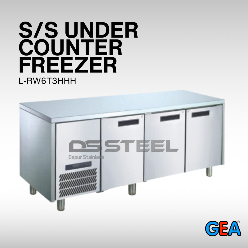 GEA S/S Undercounter Counter Freezer 400 Liter L-RW6T3HHH / Kabinet Pembeku GEA LRW6T3HHH / Freezer 