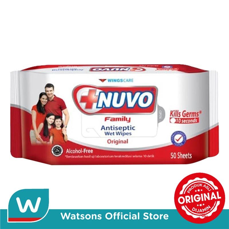 Nuvo Wet Wipes Merah 50S