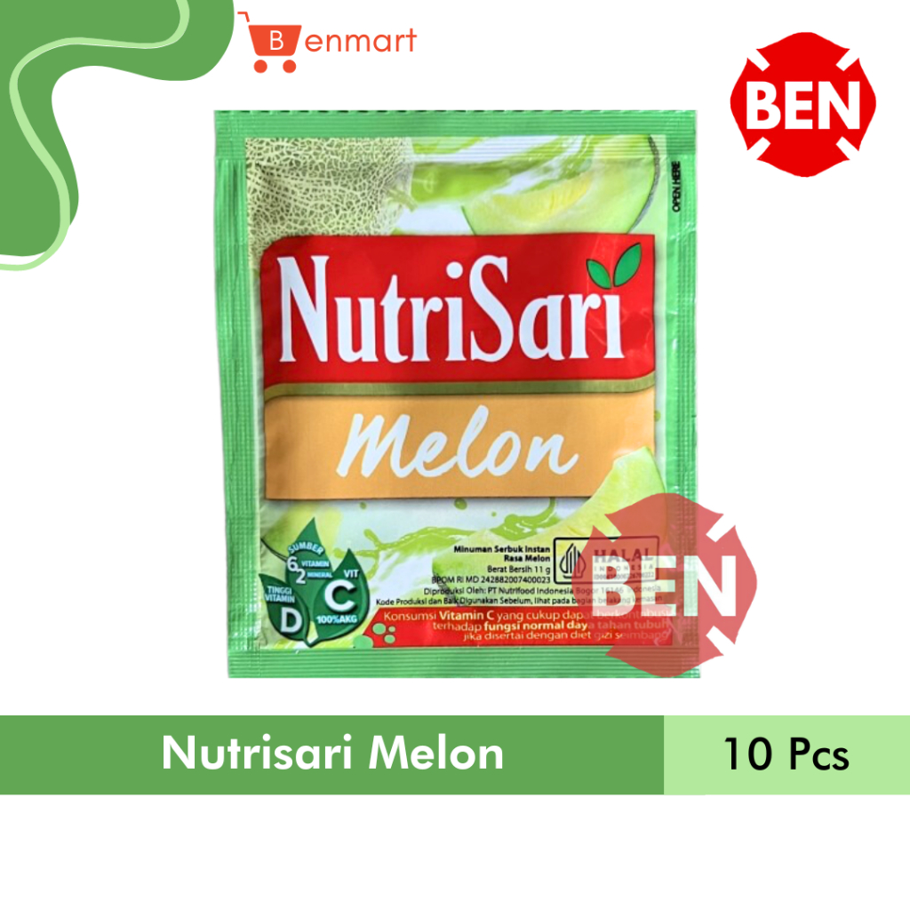 

Nutrisari MELON 1 Renceng 10 Sachet Nutri Sari Hijau Pak