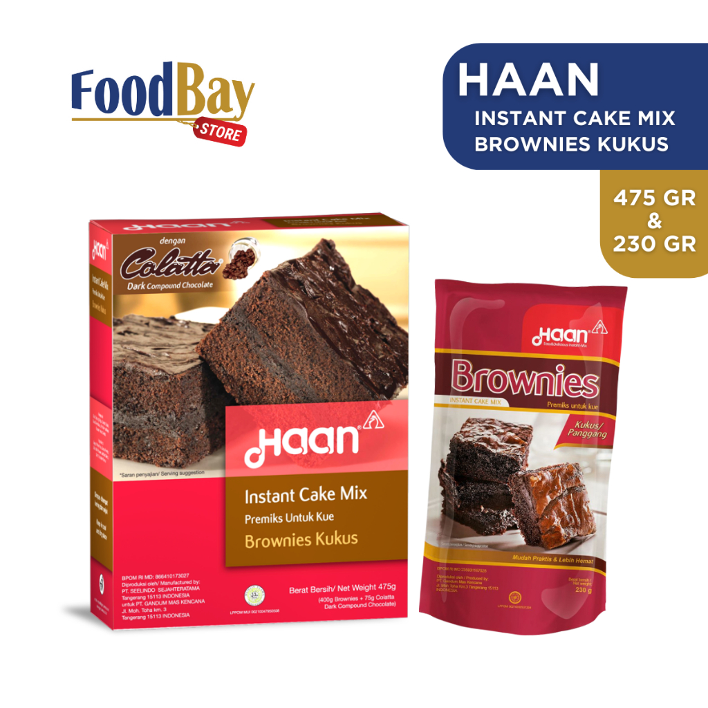 

HAAN Instant Cake Mix Brownies Kukus Tepung Premix Brownis 475 gr