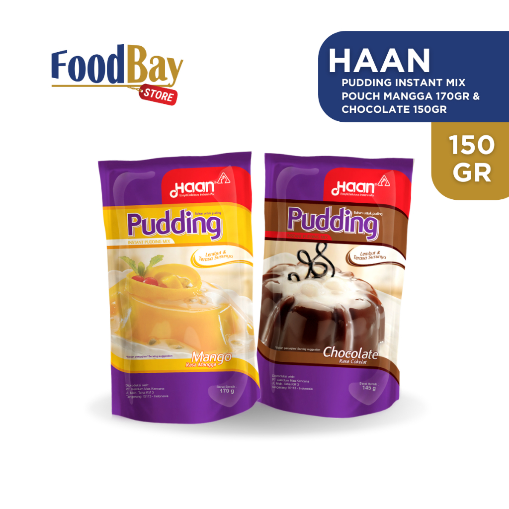 

HAAN Pudding Instan Mix Pouch - Rasa Mangga 170 Gr dan Coklat 145 Gr