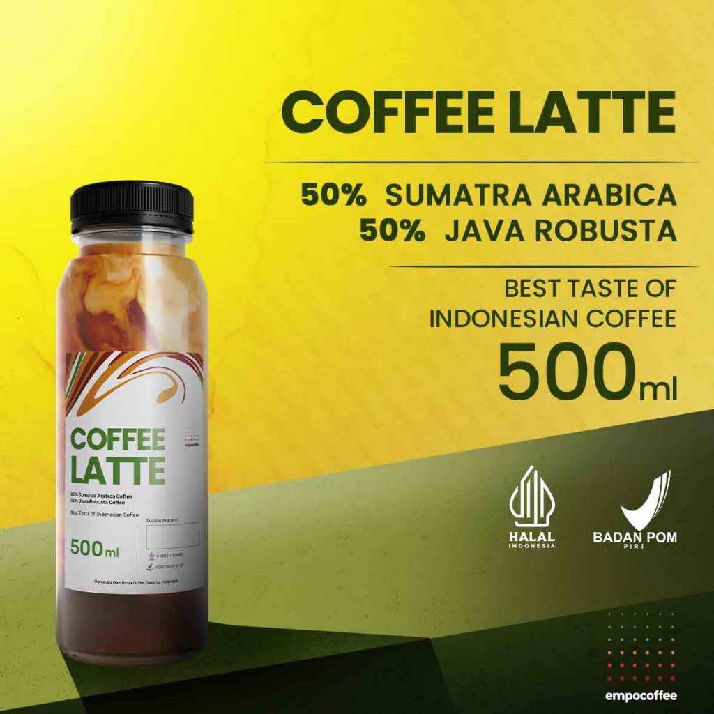 

Coffee Cafe Latte 500 ml Minuman Kopi Kekinian Kemasan Botol Siap Saji - 500 ml