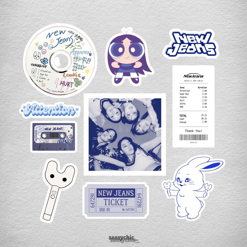 

sticker stiker nwjn series aesthetic set 10 pcs