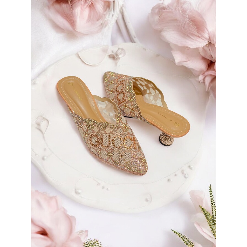 Wedding Shoes Pengantin Wanita Import Hak 5 cm Runcing