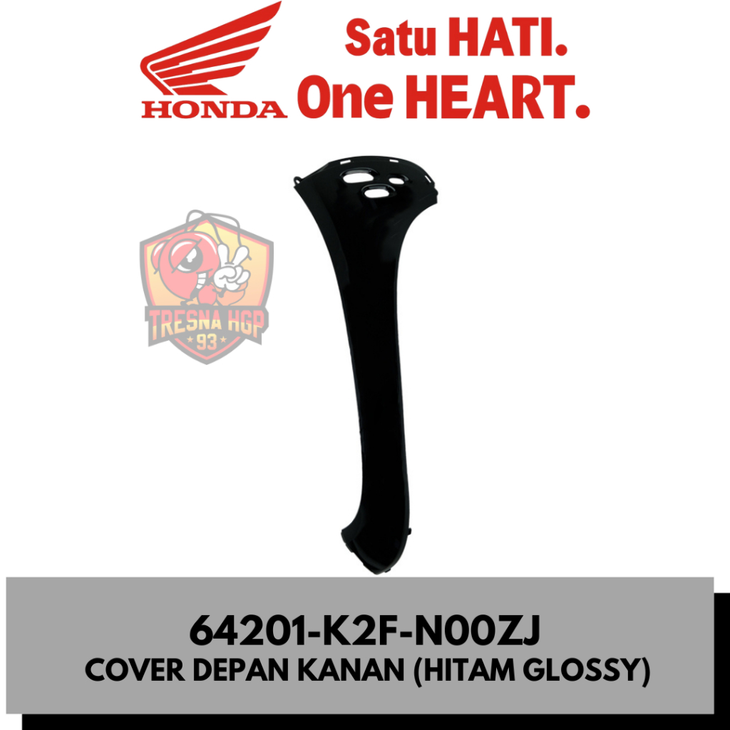 64201-K2F-N00ZJ COVER DEPAN KANAN (HITAM GLOSSY) NEW SCOOPY ESP K2F ORIGINAL | COVER R FRONT 64201K2
