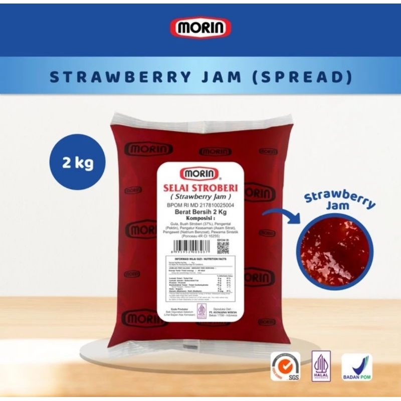 

Selai Morin Strawberry Jam Spread Refill Pouch 2kg READY