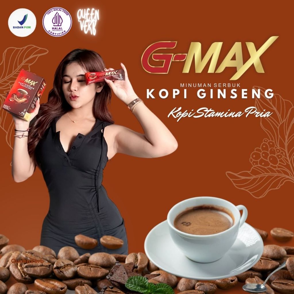 

G-MAX Coffee Original - Kopi Stamina Pria - 1 Box Isi 10 Sachet g max kopi ginseng KOPI G-MAX Minuman Penambah Stamina Pria Dewasa Original 100% Kuat Tahan Lama Bersama Pasangan