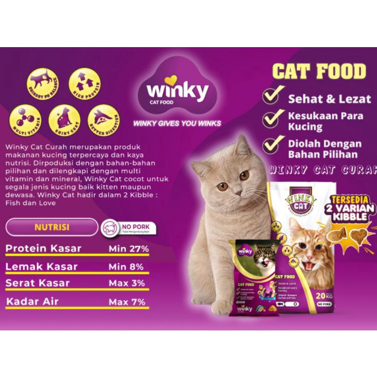 Grosir Irit  Winky cat food 1kg