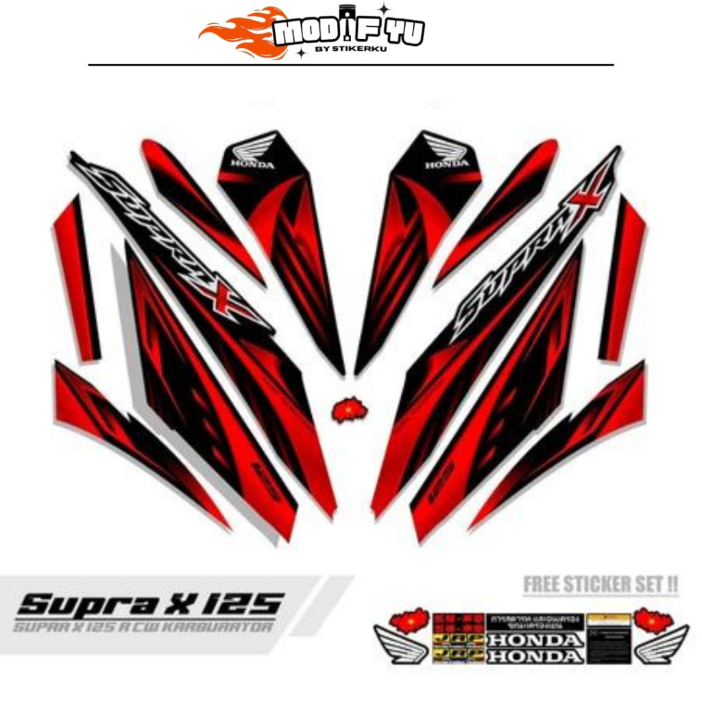 STRIPING SUPRA X 125 KARBU / MOTIF Y2 / BATMAN / 2007-2014 / STIKER SUPRA X125 R LAMA / STICKER SUPR