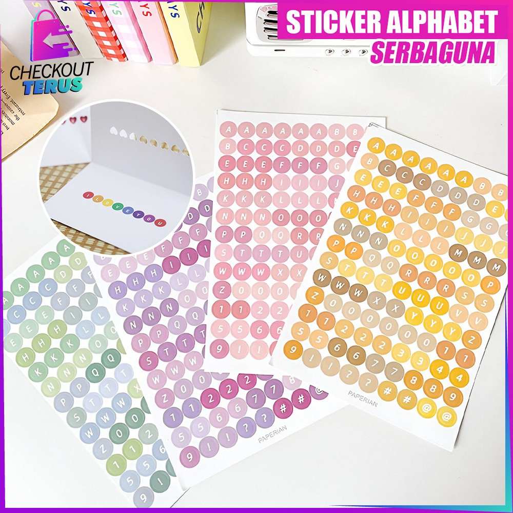 

CT C1121 Stiker Alphabet Huruf Angka Deco Aesthetic DIY Scrapbook Planner Diary Sticker Huruf Angka Dekorasi