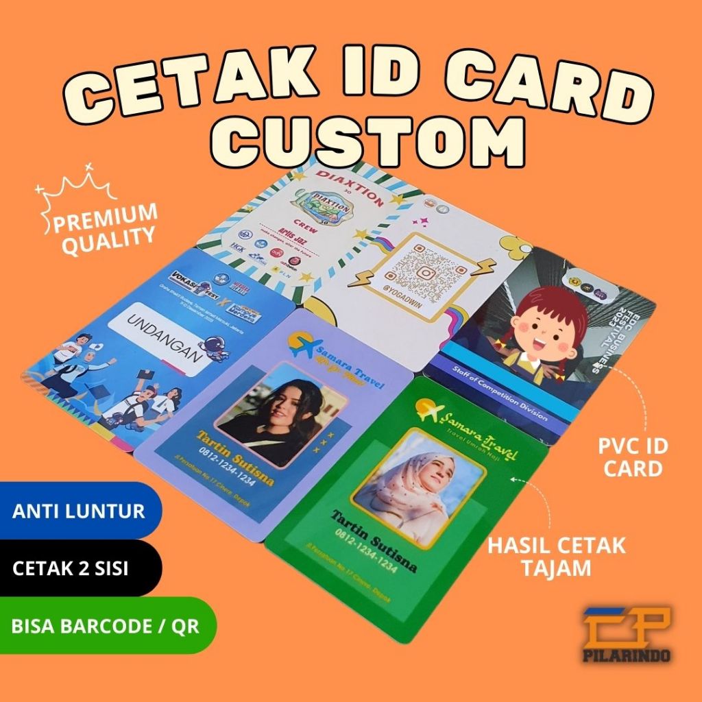 

Print Cetak Satuan ID Card Custom 2 Sisi Bahan PVC