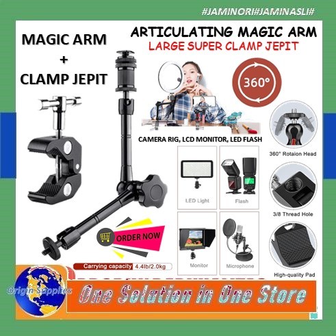 Magic Super Clamp , Magic Arm , Ball Head Andoer Untuk Video , Camera , Smartphone