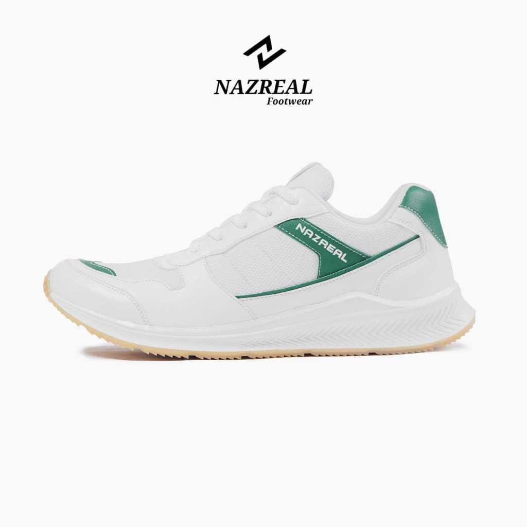 NAZ FORCE - Sepatu Sneakers Running Pria Kasual Sport Putih Sepatu Jogging Santai Pria 100% ORIGINAL