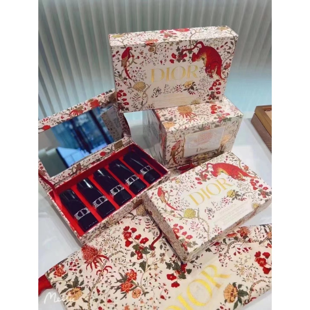 Dior Rouge 5pcs Set Lipstik Travel Size/Dior Ecrin De Mini Rouges /5-Mini-Lipstick-999velvet-772velv