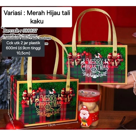 

Christmas Box Natal 2 Jar 600ml Box Natal Kue Kering Box Natal Cookies Sovenir Box