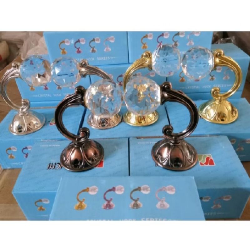 hoook kristal hook minimalis gorden mewah 1pasang