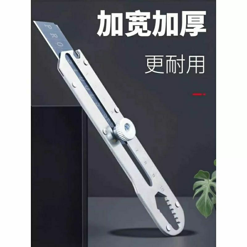 

{JS} Pisau Cutter Besi Stainless Steel Multifungsi Penggaris / Pisau Cutter Stainless 9in1 Multifungsi Tahan karat